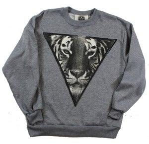 Image of UNISEX GREY TIGER CREWNECK 