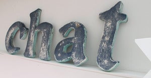 Image of CHAT  lettres en fibre anciennes 