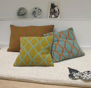 Image of coussins jacquard "losange"