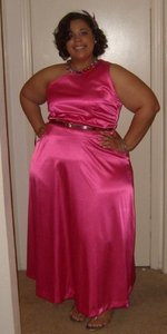 Image of JIBRI One Shoulder Pink Satin Dress