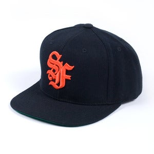 Image of San Francisco OE Snapback Cap (Black/Orange)