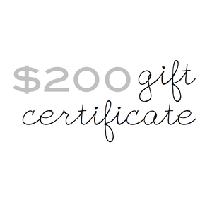 Image of gift certificate - $200