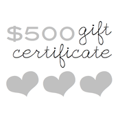 Image of gift certificate - $500