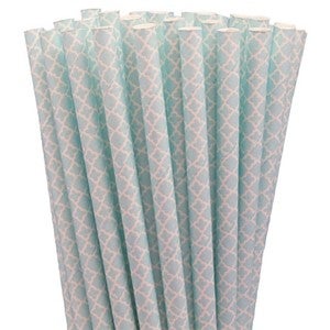 Image of NEW! Paper Straws - Lace (Baby Blue)