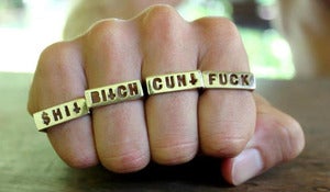 Image of CUNT - FUCK - BITCH - SHIT ! 4 Ring COMBO Brass