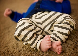 Image of organic cotton striped leggings