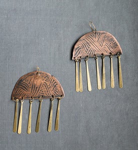Image of art nouveau teardrop chandeliers