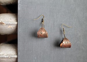 Image of art nouveau crescent hoop earrings