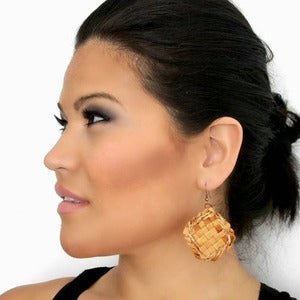 Image of Small Diamond Shaped Cedar Earrings