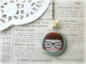 Image of Girl with Glasses Locket Necklace