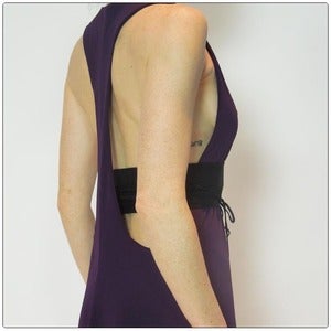 Image of Plunging Racer Back Maxi - Blueberry