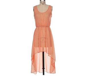 Image of Orange Striped Hi-Lo Dress