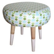 Image of Sweet blue and green oilcloth footstool