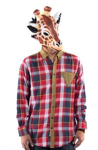 Image of Triangle Button Down - Red Plaid/ Yellow & Black Checker