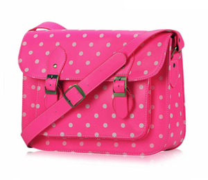 Image of Bubblegum Polka Dot Classic Satchel