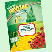Image of Wizard of Oz printable Birthday party invitation