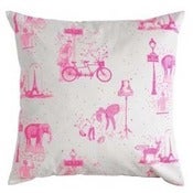 Image of Housse de coussin Jouy rose