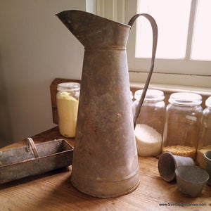 Image of Tall Antique Zinc Pitcher