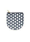 Image of Small Leather Pouch in Navy Dot by Baggu