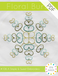 Image of Floral Burst Embroidery PDF Pattern