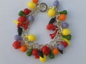 Image of Carmen Miranda Style Mixed Fruit Rockabilly Kitsch Retro Vintage Pin-up Charm Bracelet