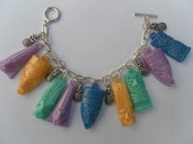 Image of Hawaiian Tiki Plastic Mask Charm & Pineapple Rockabilly Kitsch Retro Vintage Charm Bracelet 