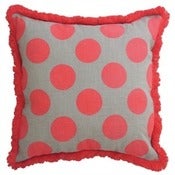 Image of Coral Gone Dotty Linen Cushion Cover 