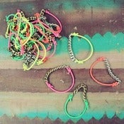 Image of Neon Chain Elastic Bangles 