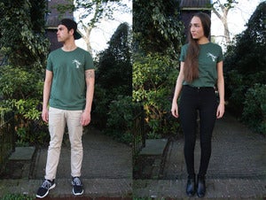 Image of SFFRMKRS x DAILYMOVEMENT T-shirt [Bottle Green]