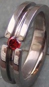 Image of Titanium Striped Tension Set Band - Round Songea or Sunset Sapphire Ring
