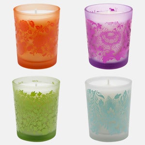 Image of Filled Patterned Votive Candle Seconds