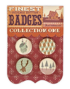 Image of  Four 25mm Finest Insignia Button Badges-Collection One