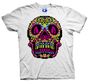 Image of 8 Bit Apparel Sugar Skull tee in white