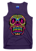 Image of 8 Bit Apparel Sugar Skull unisex tank in purple