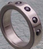 Image of Titanium Gothic Style Ring Tension Set Ball Bearing Band