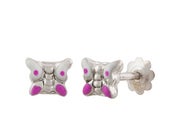 Image of Pink & White Butterfly Stud Earrings
