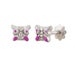 Image of Pink & White Butterfly Stud Earrings