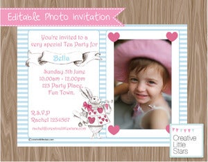 Image of DIY Photo Invite - Alice In Wonderland
