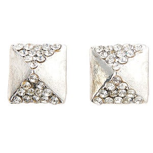Image of Square Silver Stud Earrings