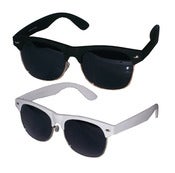 Image of Retro Wayfarers w/Trim in Bk/Wt.
