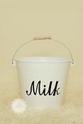 Image of Milk Bucket Pail - White Vintage Style - Newborn Photography - NEW