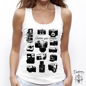 Image of Debardeur femme Vintage photo cameras