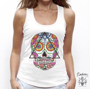 Image of Debardeur femme blanc Santa Muerte