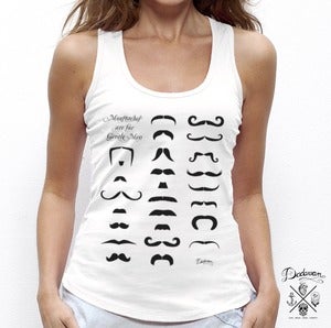Image of Debardeur femme blanc Moustaches