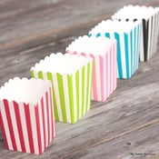 Image of Mini boites à popcorn rayées  - 5 coloris - à l'unité ou par 5