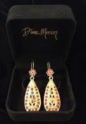 Image of Unique Moroccan-style Earrings w/ Round Coral Stones