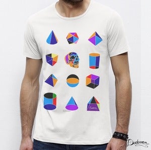 Image of T-shirt homme blanc Geometric shapes colors