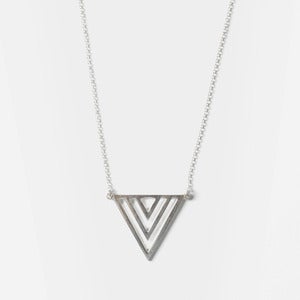 Image of Silver Triangle Pendant Necklace