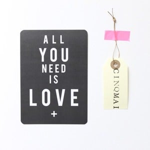 Image of Carte Postale "All You Need is LOVE" GRIS ARDOISE