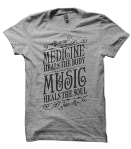 Image of Music Heals Tee - Heather (Black Ink)